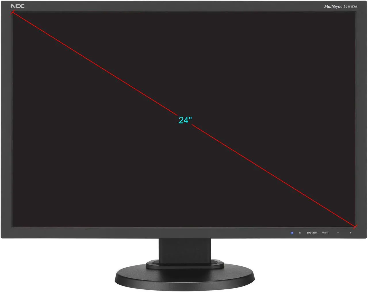 Alt view image 2 of 14 - NEC Display Solutions 24" E245WMI-BK MultiSync Professional Monitor IPS 1920 x 1200, 1000:1 contrast, DisplayPort, DVI-D, VGA, Height & Tilt Adjust, VESA Mountable