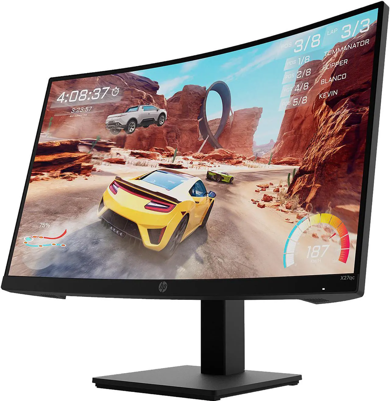 Alt view image 2 of 5 - HP 27" 165 Hz VA QHD Gaming Monitor FreeSync Premium (AMD Adaptive Sync) 97% sRGB HDMI, DisplayPort, Audio X27qc
