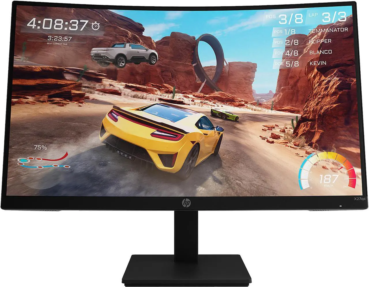 Main image of HP 27" 165 Hz VA QHD Gaming Monitor FreeSync Premium (AMD Adaptive Sync) 97% sRGB HDMI, DisplayPort, Audio X27qc