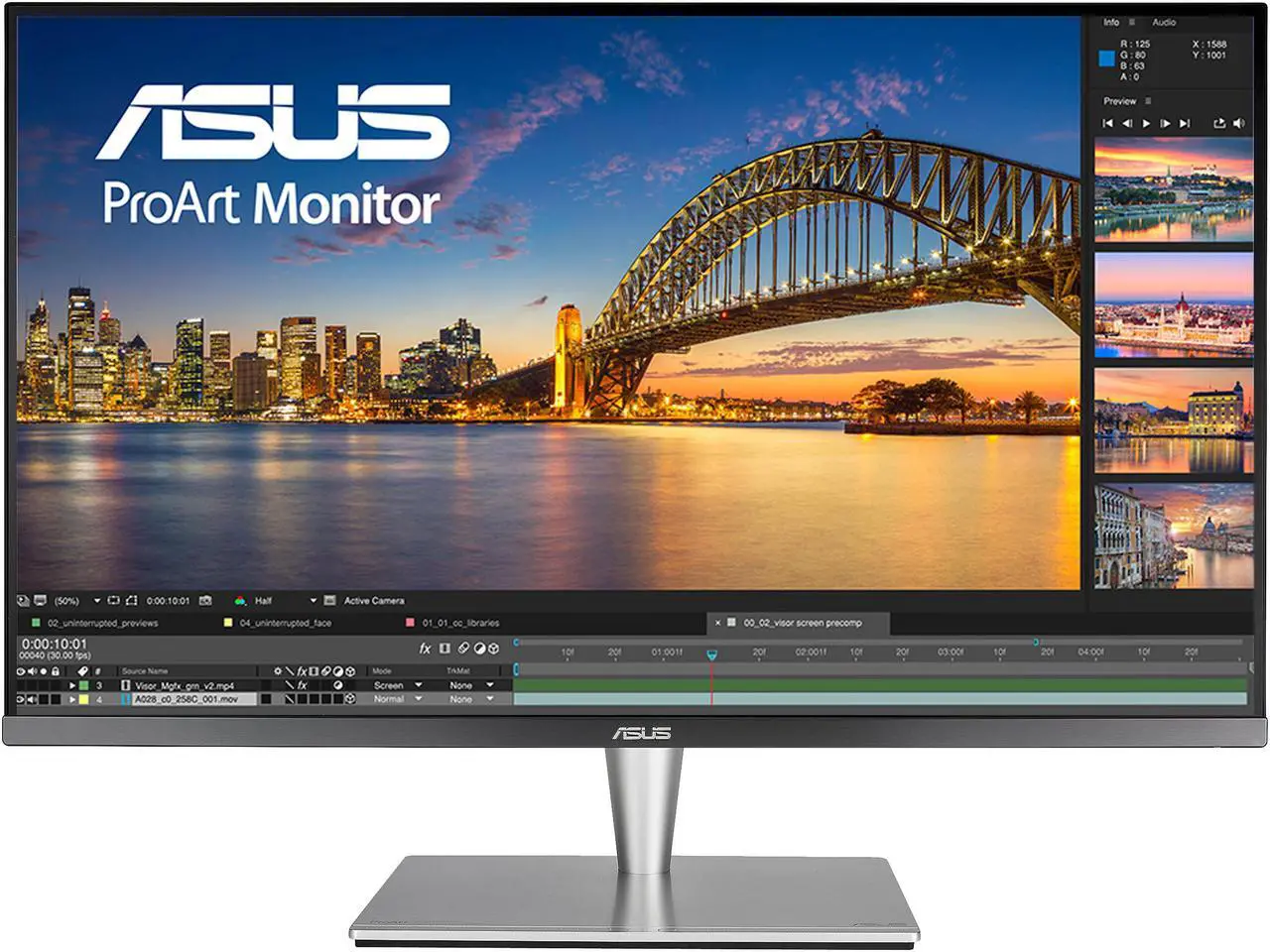 Main image of ASUS ProArt PA32UC 32" Ultra HD 3840 x 2160 4K Resolution 2x Thunderbolt 3 DisplayPort 4x HDMI HDR-10 Asus Eye Care Technology Flicker-Free Low Blue Light Built-in Speakers LED Backlit ProArt Monitor