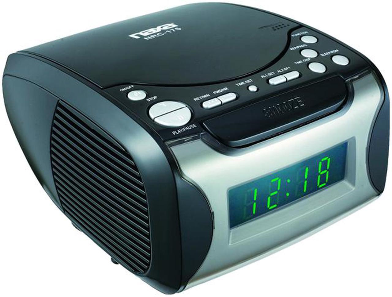 Main image of NAXA Electronics NRC-175 Digital Alarm Clock Tuning AM/FM Radio and CD Player - Black Lacquer