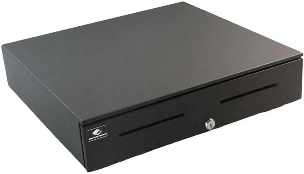 Main image of APG Series 4000 Heavy Duty Cash Drawer, 18” x 16”, Dual Media Slots, Multipro 24V, 5 Bill x 8 Coin Canadian Till, Requires Cable, Painted Front, Black - JB320-BL1816-M3
