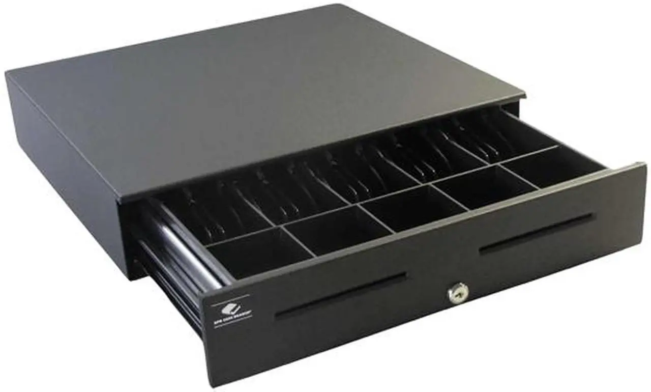 Alt view image 2 of 2 - APG Series 4000 Heavy Duty Cash Drawer, 18” x 16”, Dual Media Slots, Multipro 24V, 5 Bill x 8 Coin Canadian Till, Requires Cable, Painted Front, Black - JB320-BL1816-M3