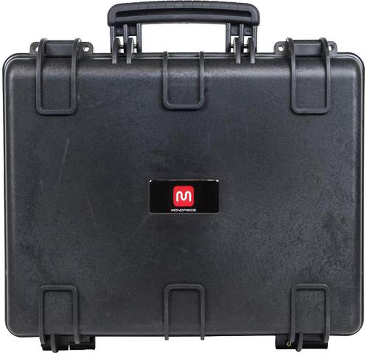 Monoprice 18.86" x 16.34" x 8.54" Weatherproof Polypropylene Case With Customizable Foam Black 110622