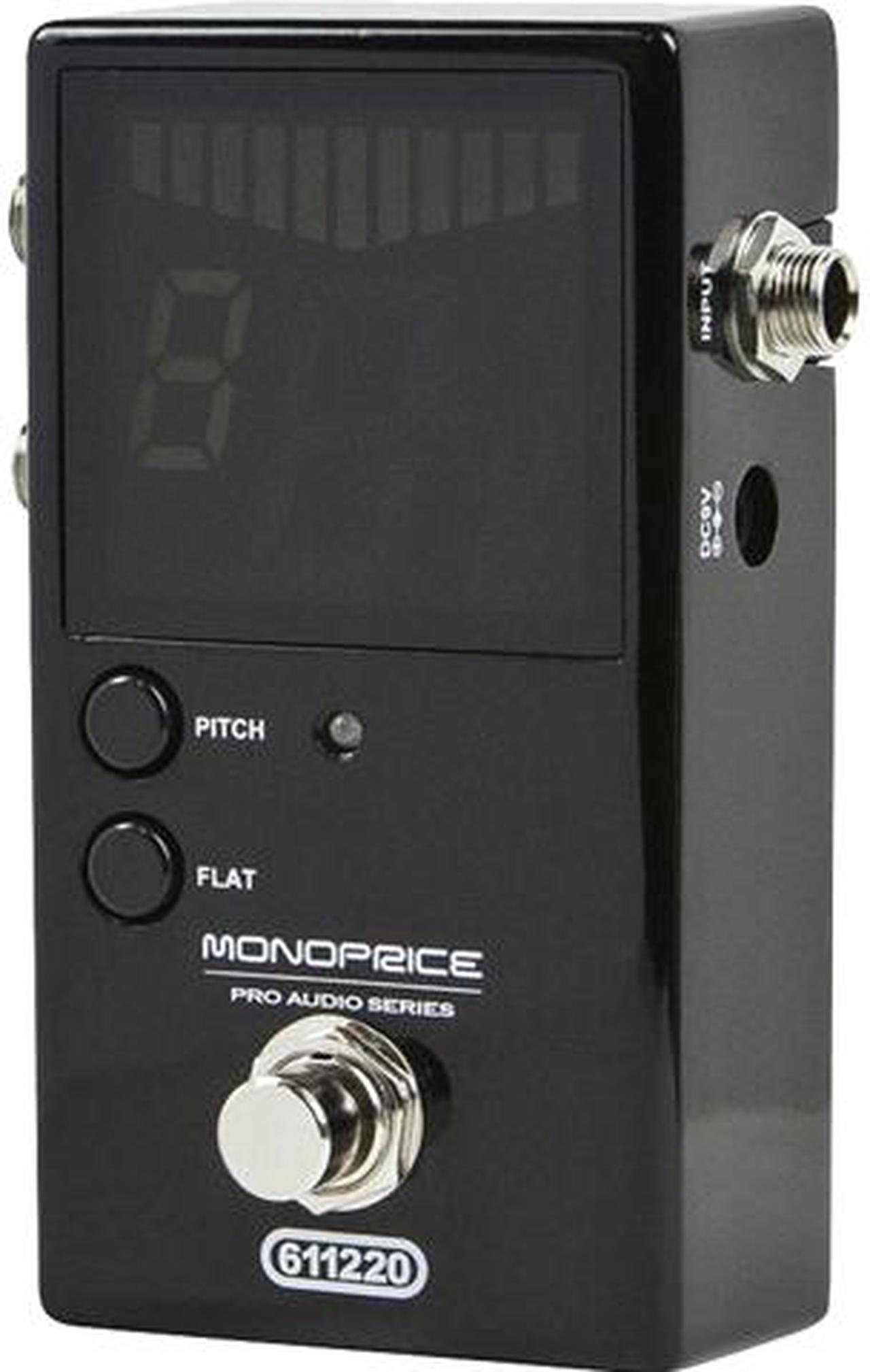 Monoprice Chromatic Pedal Tuner - Black With Normal & Bypass Outputs, Easy to Tune Your Bass and Guitars - Stage Right Series