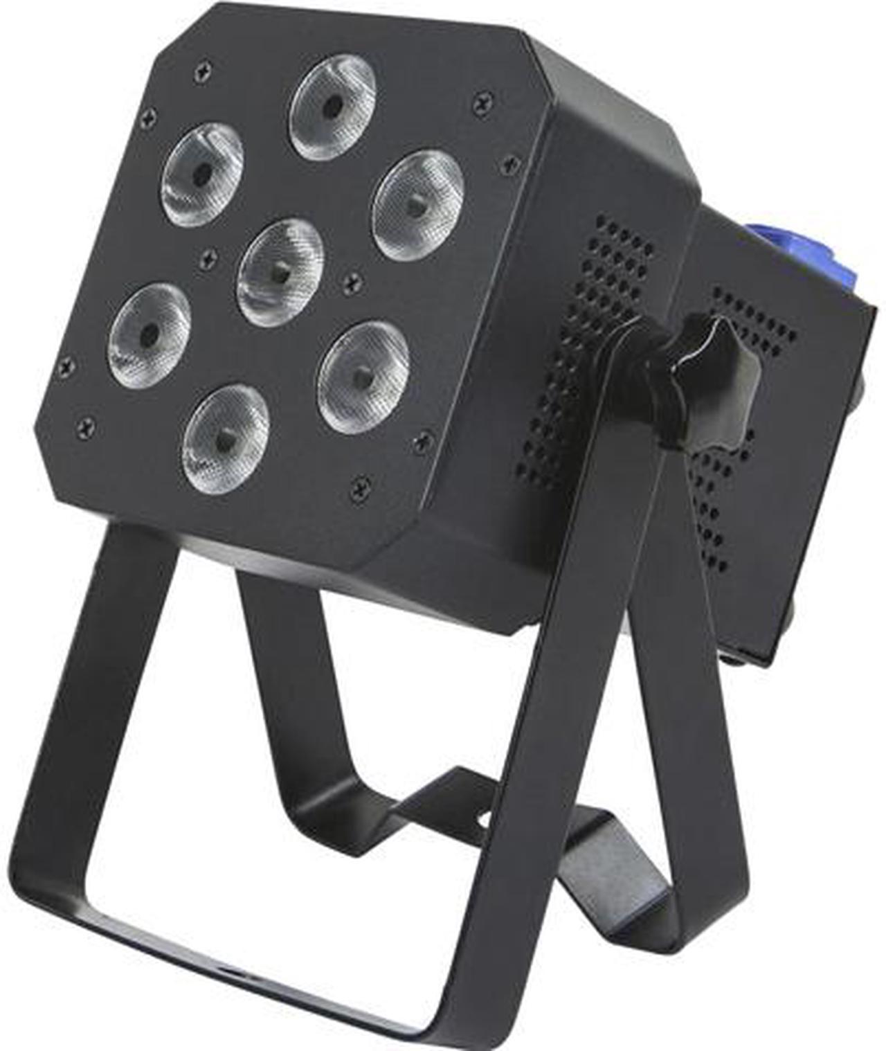 Monoprice Super-Bright PAR Stage Light (RGBAW-UV) 12 Watt, x 7 LED, Built-in Program Abilities, such as Fade, Strobe, Color Changing