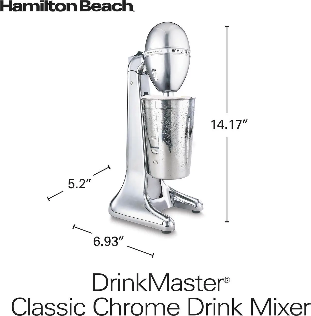 Alt view image 5 of 6 - Hamilton Beach - Classic Drink Mixer - Chrome-730N