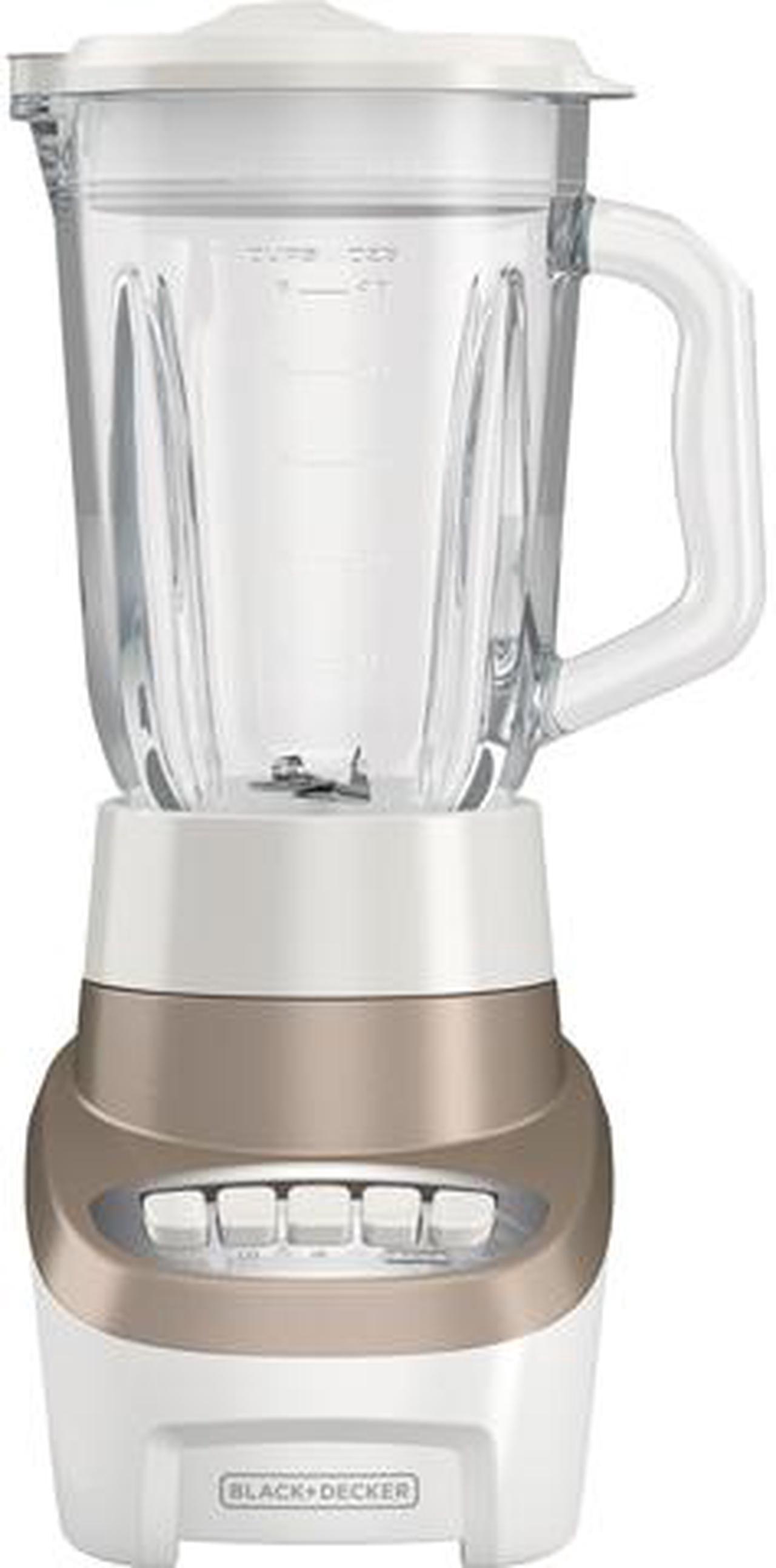 Black & Decker PowerCrush Multi-Function Gold Blender - 700 W - 4 Speed Setting(s) - 6 Cup - 120 V AC - Glass, Rubber - White, Gold