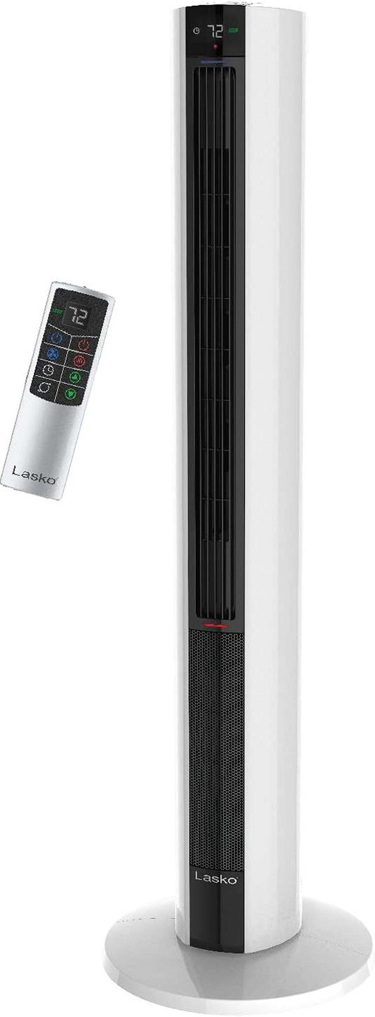 Main image of Lasko 1500W Electric Tower Fan & Space Heater w/ Timer and Remote, White (MFR#FH500)