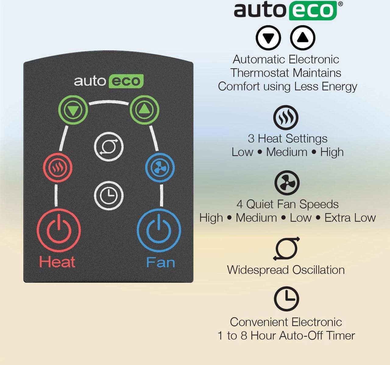 Alt view image 5 of 8 - Lasko 1500W Electric Tower Fan & Space Heater w/ Timer and Remote, White (MFR#FH500)