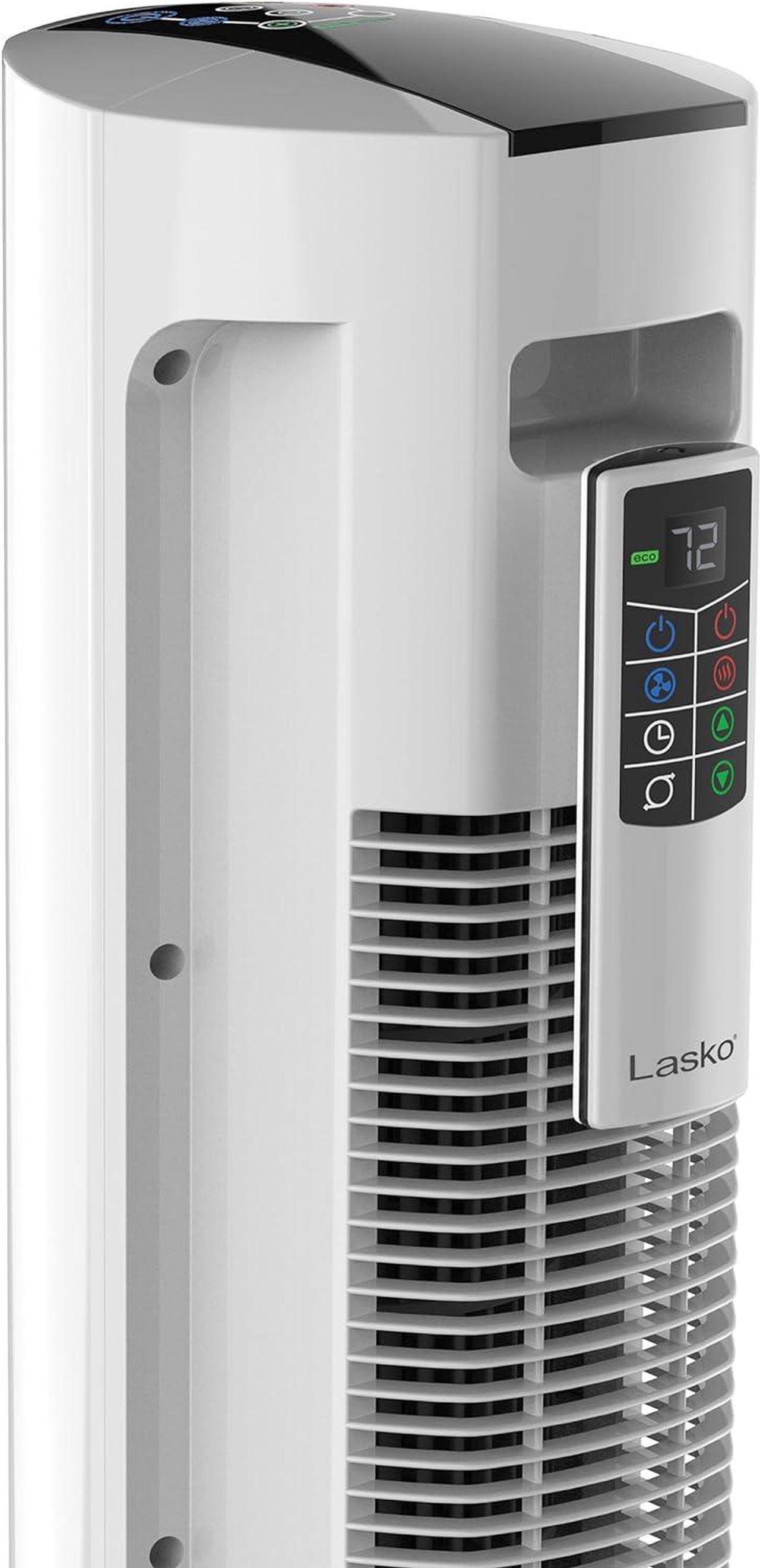Alt view image 7 of 8 - Lasko 1500W Electric Tower Fan & Space Heater w/ Timer and Remote, White (MFR#FH500)