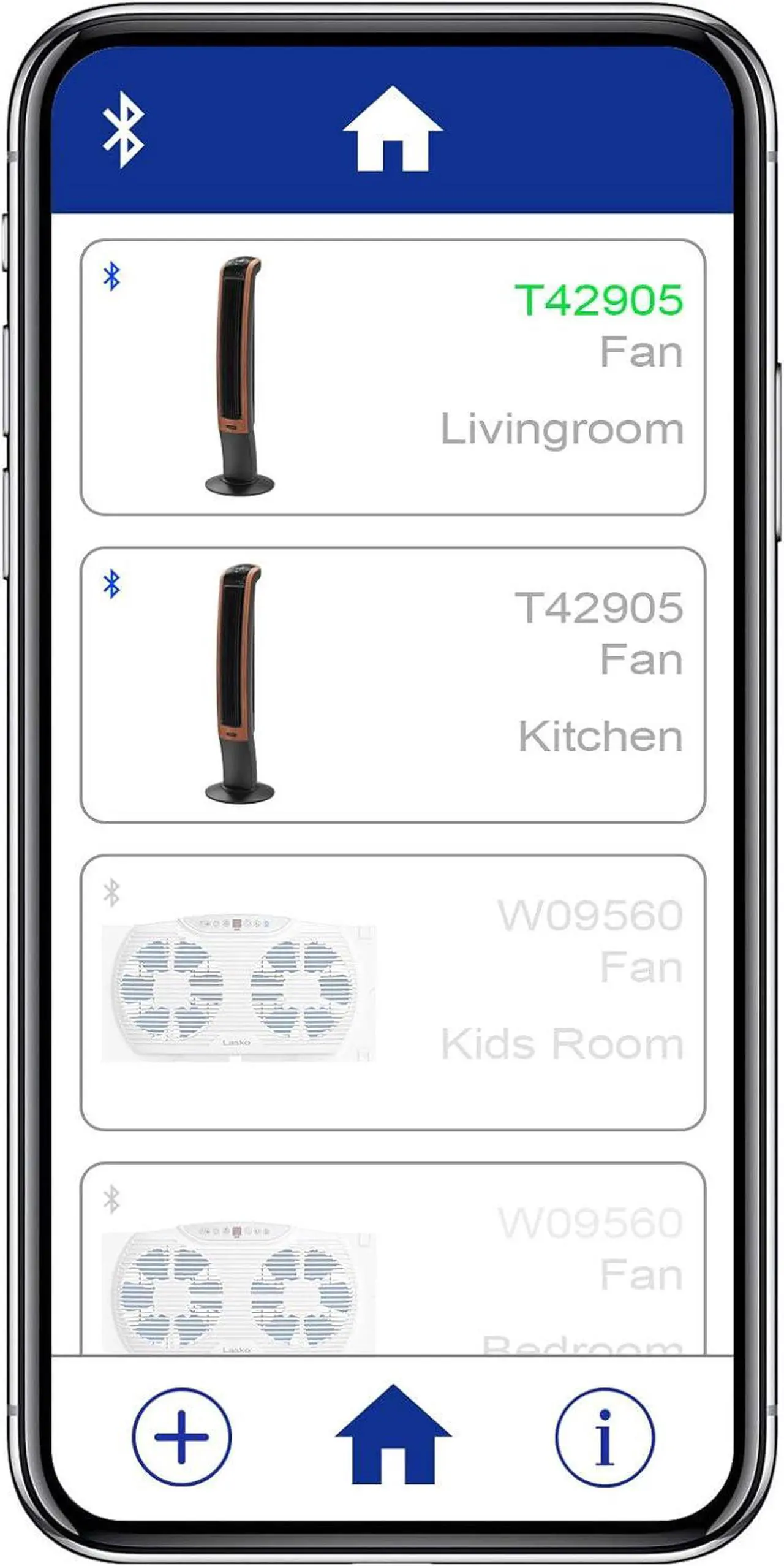 Alt view image 7 of 8 - Lasko Oscillating Wind Curve Tower Fan, Bluetooth Technology, 3 Quiet Speeds, for Bedroom, Living Room & Office, 42", Woodgrain, T42905
