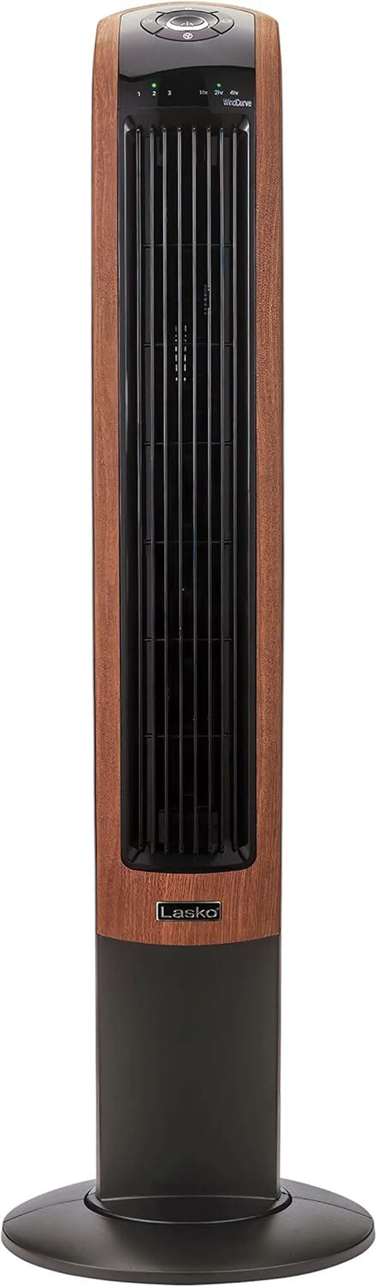 Main image of Lasko Oscillating Wind Curve Tower Fan, Bluetooth Technology, 3 Quiet Speeds, for Bedroom, Living Room & Office, 42", Woodgrain, T42905