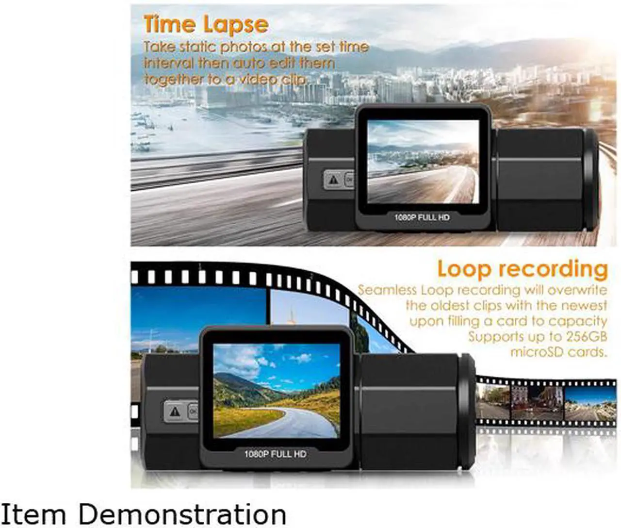 Alt view image 4 of 7 - Vantrue T2-G 24/7 Surveillance Super Capacitor Dash Cam 1920x1080P OBD Car Camera 2.0'' LCD 160° Dashboard Camera Recorder w/Night Vision, Sony Sensor, Wave Guard Parking Monitor, Support 256GB