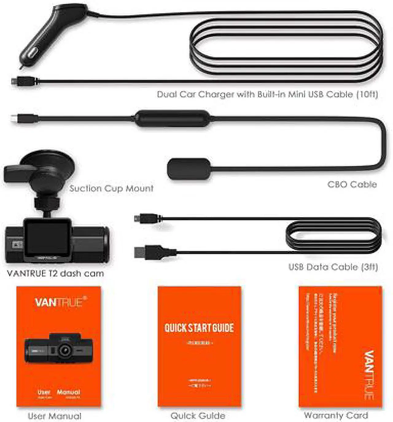 Alt view image 7 of 7 - Vantrue T2-G 24/7 Surveillance Super Capacitor Dash Cam 1920x1080P OBD Car Camera 2.0'' LCD 160° Dashboard Camera Recorder w/Night Vision, Sony Sensor, Wave Guard Parking Monitor, Support 256GB