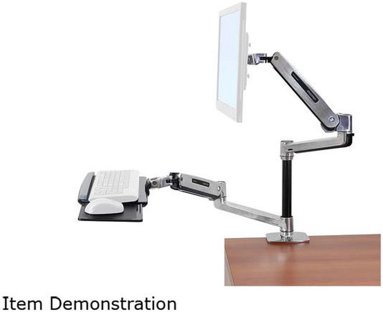 Ergotron WorkFit-LX Sit-Stand Desk Mount System - Mounting kit (articulating arm, pole, keyboard arm, 2 extension bracke