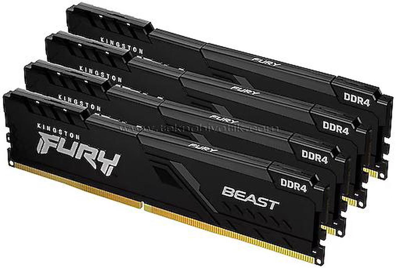 Kingston FURY Beast 128GB (4 x 32GB) 288-Pin PC RAM DDR5 5200 (PC5 41600) Memory (Desktop Memory) Model KF552C40BBK4-128