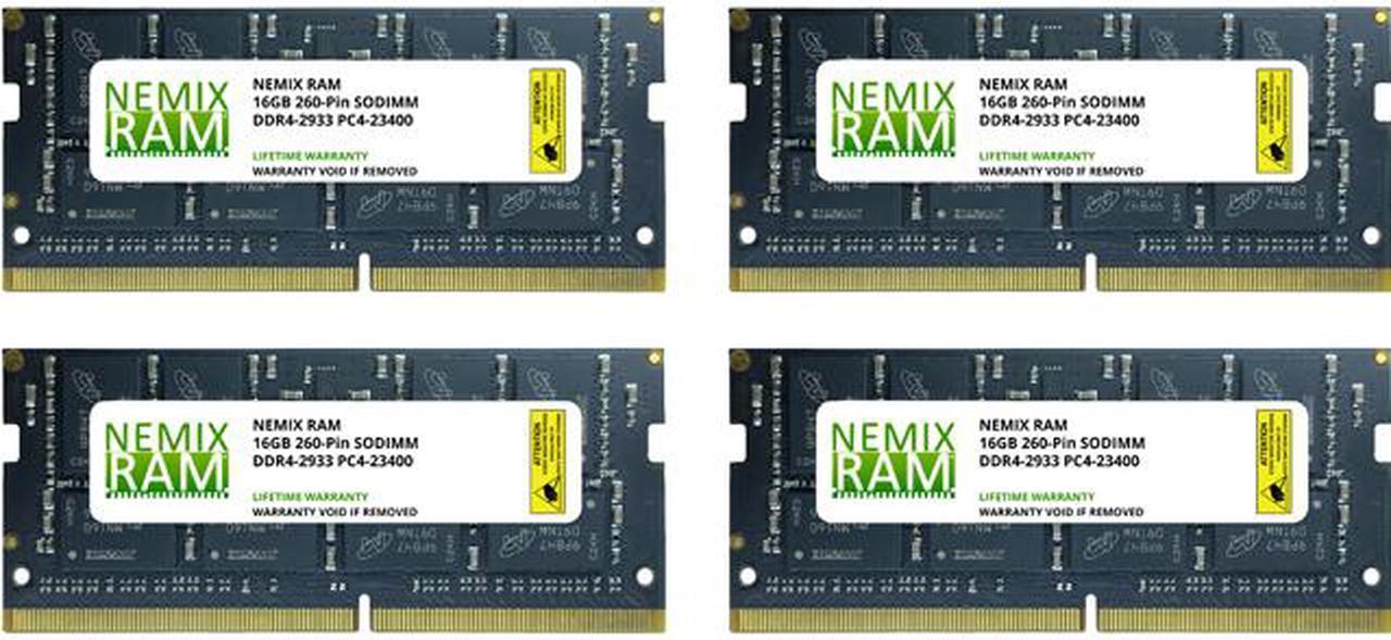 64GB Kit 4x16GB DDR4-2933 PC4-23400 SO-DIMM Laptop Memory by Nemix Ram