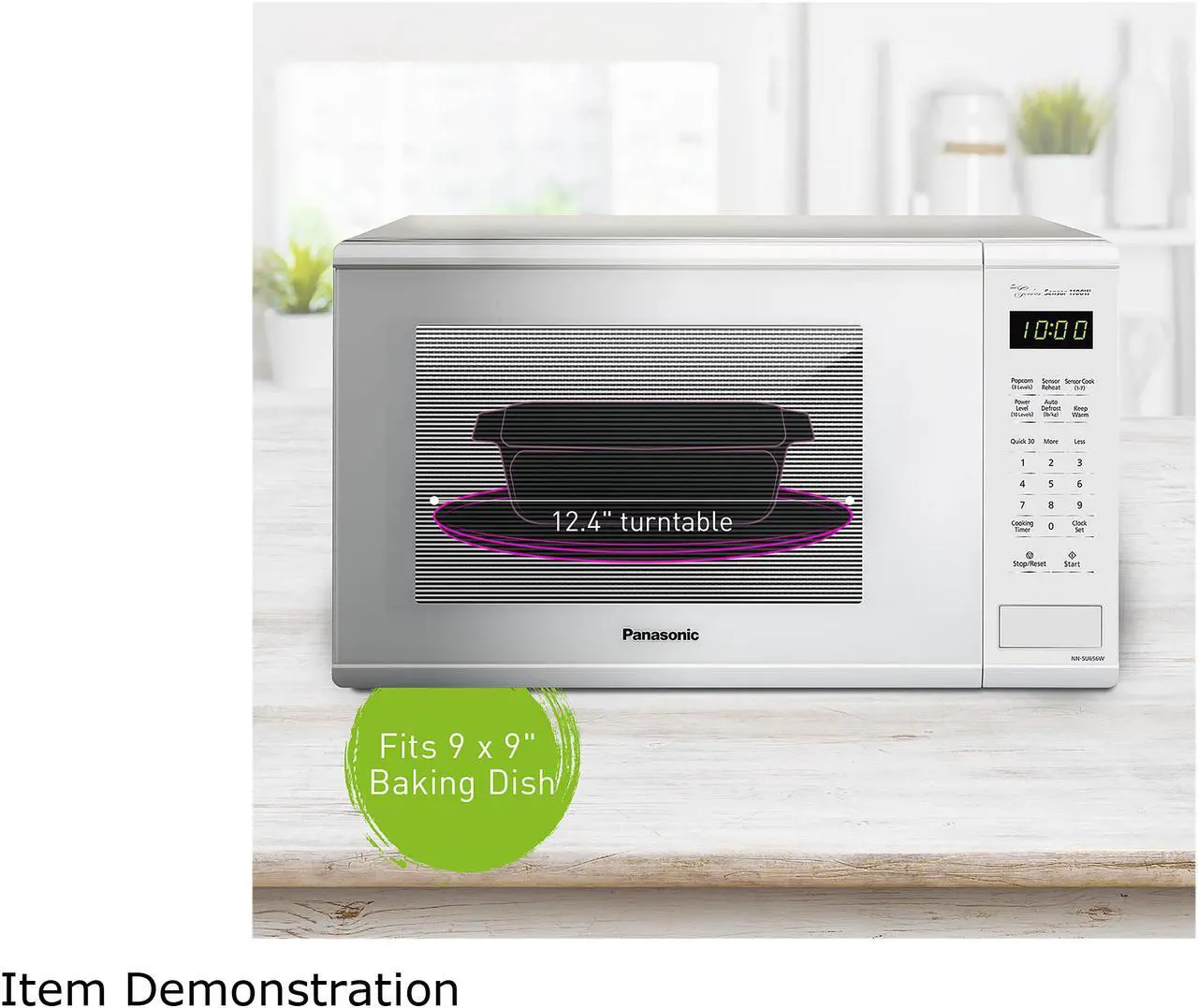 Alt view image 3 of 5 - Panasonic Genius Sensor 1.3 cu. ft. 1100W Countertop Microwave Oven in White (NN-SU656W)
