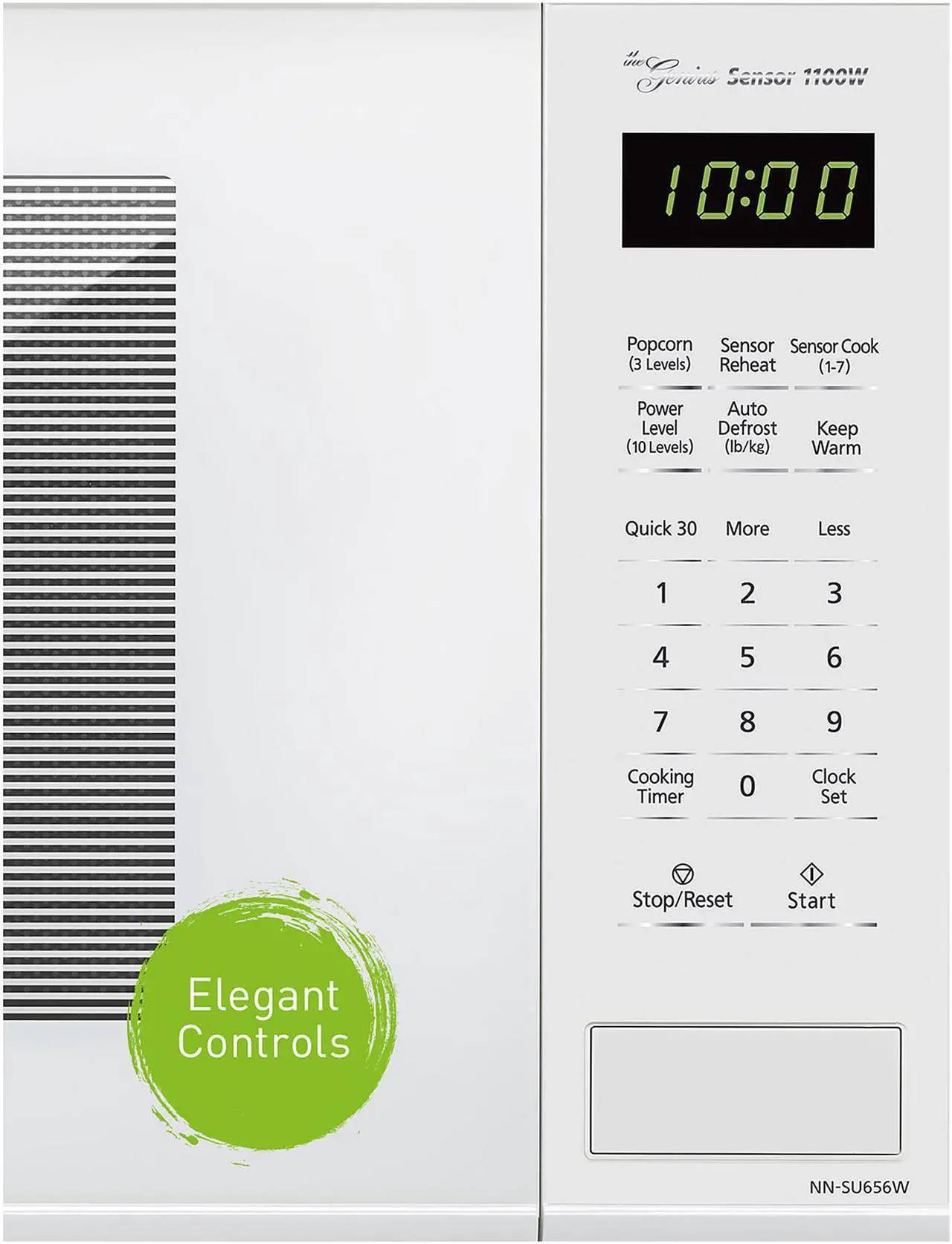 Alt view image 4 of 5 - Panasonic Genius Sensor 1.3 cu. ft. 1100W Countertop Microwave Oven in White (NN-SU656W)