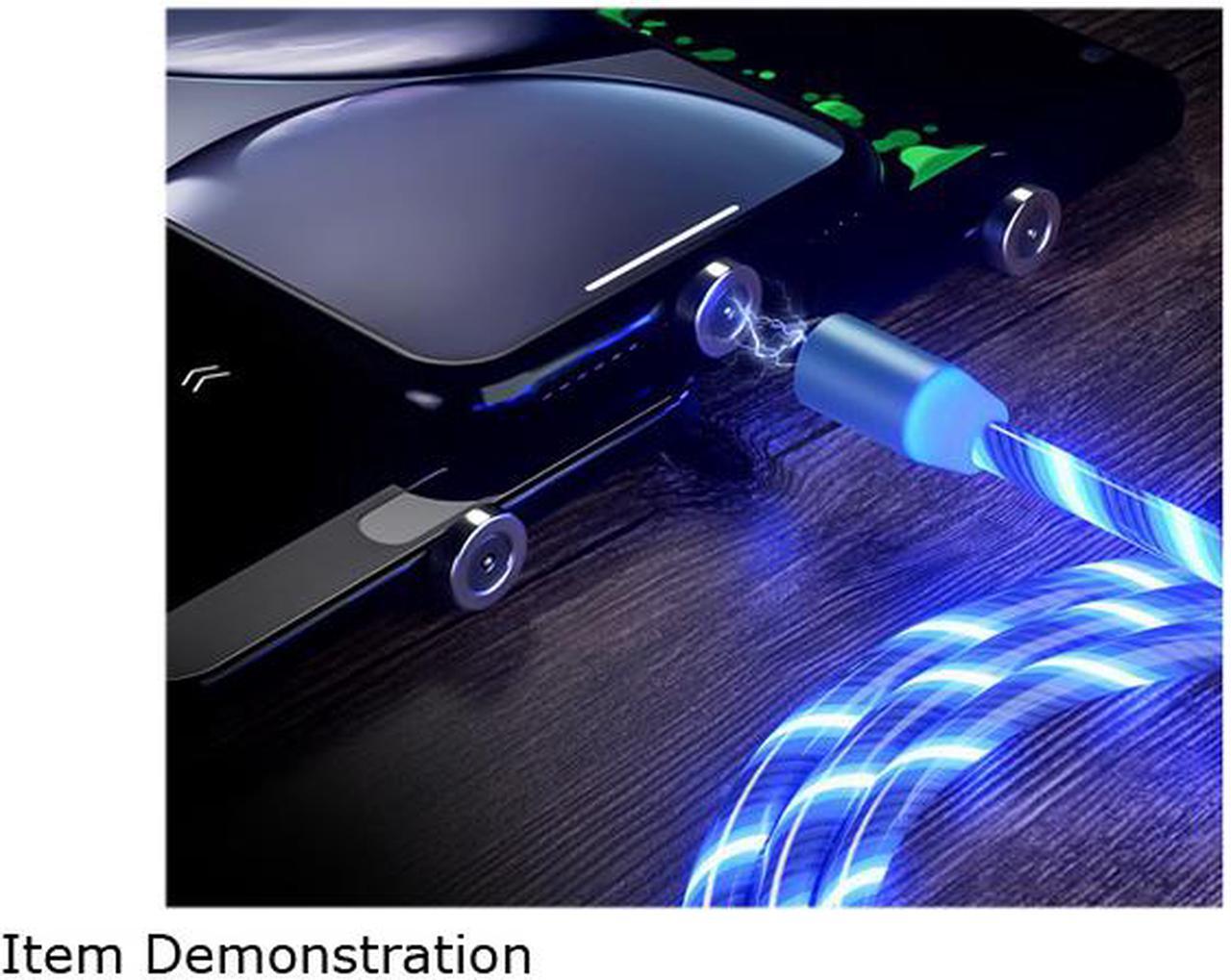 Alt view image 5 of 7 - LED Flowing Magnetic Charger Blue Cable Light Up Candy Moving Party Shining Charger Phone Charging Cable Magnetic Streamer Absorption USB Snap Quick Connect 3 in 1 USB Cable