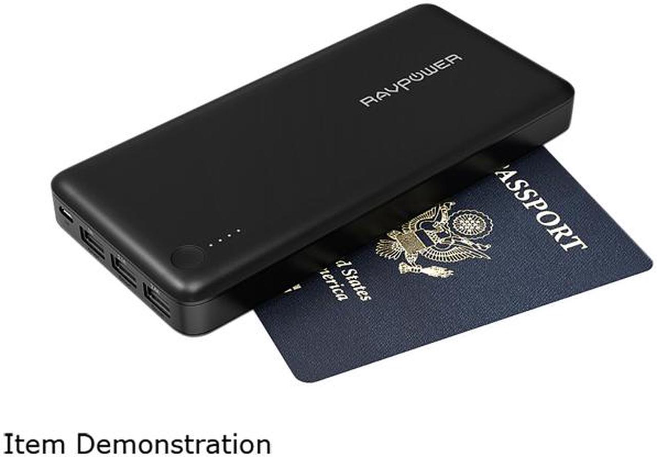Alt view image 3 of 7 - RAVPower 26800 mAh Total 2A Input, 5.5A 3 USB Output Power Bank External Battery Pack Portable Charger with iSmart Technology - Black