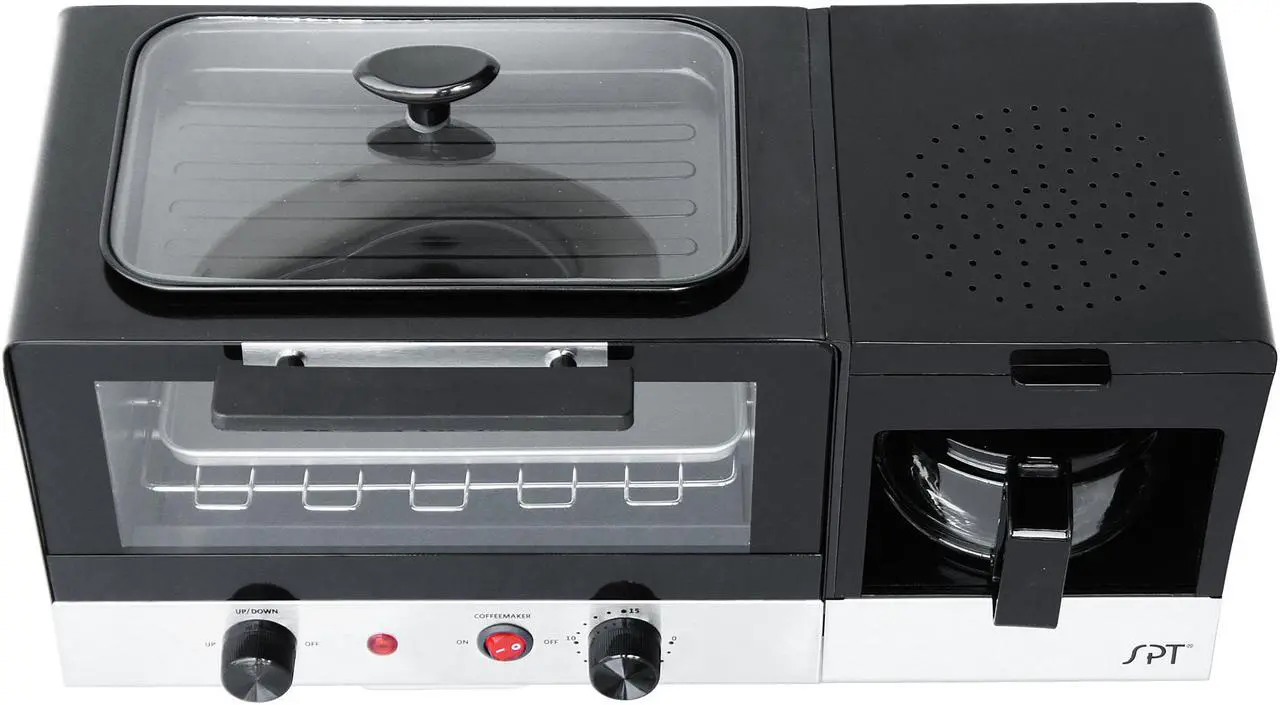 Alt view image 3 of 7 - Sunpentown 3-in-1 Breakfast Maker, Stainless Steel & Black BM-1120B
