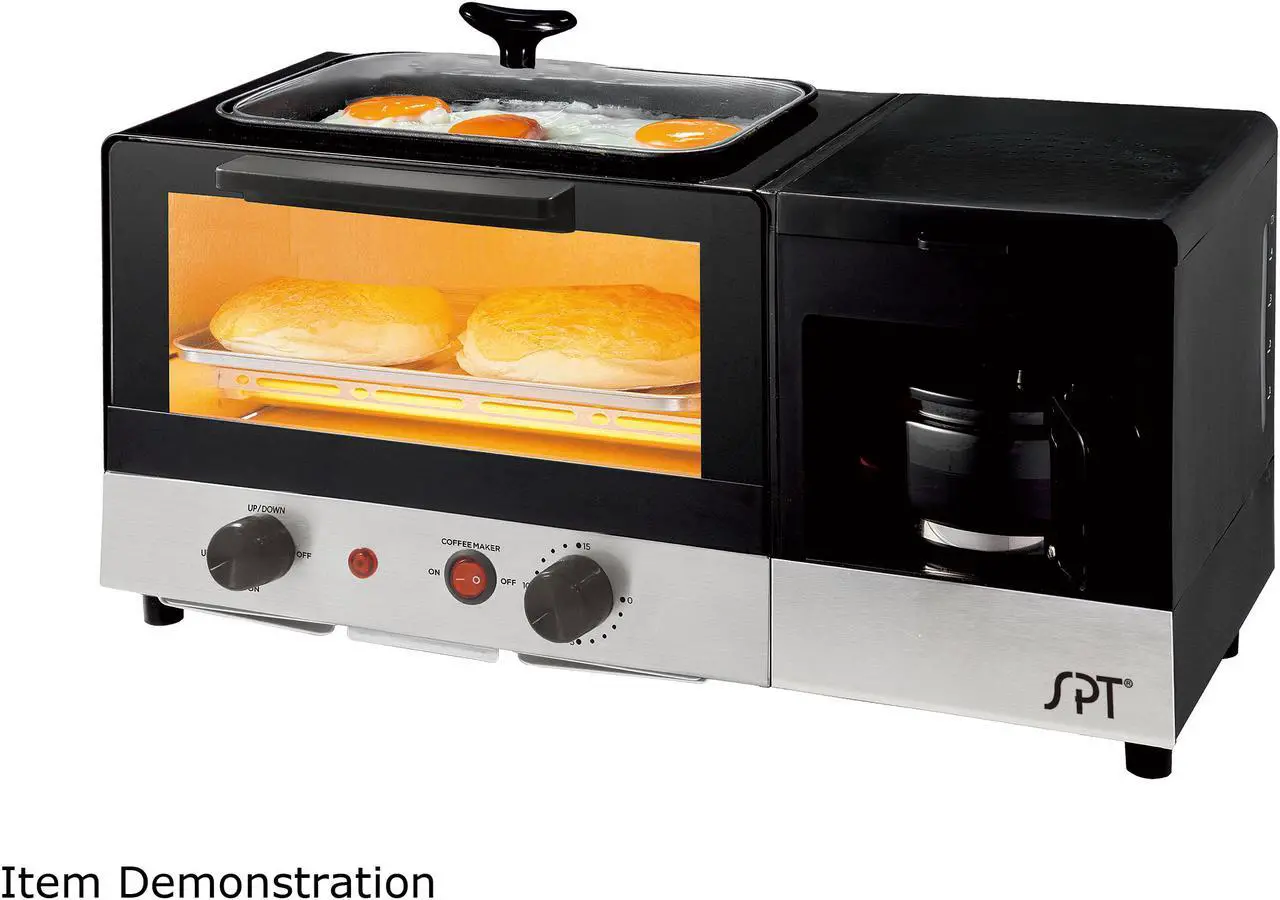 Alt view image 2 of 7 - Sunpentown 3-in-1 Breakfast Maker, Stainless Steel & Black BM-1120B