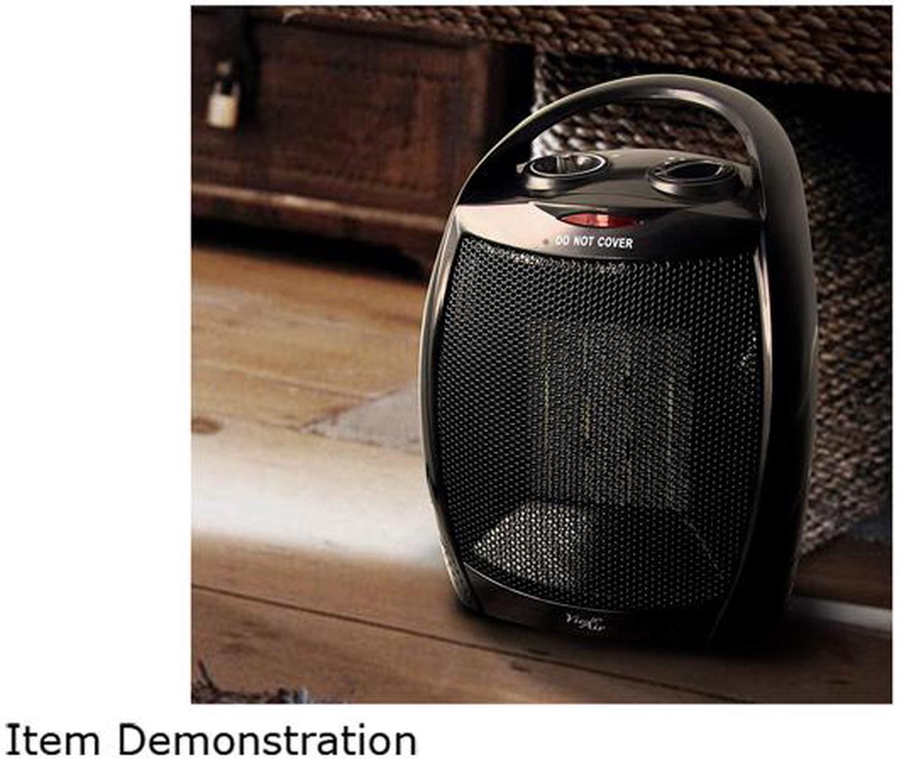 Alt view image 3 of 3 - Vie Air 2-Settings Ceramic Heater with Adjustable Thermostat, Black VA-708B