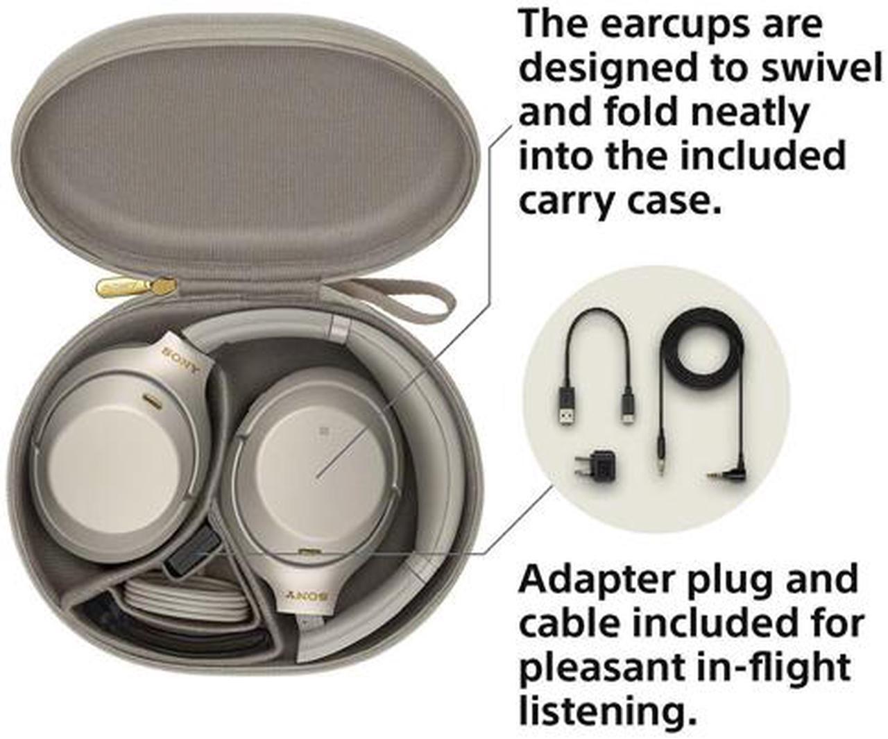 Alt view image 8 of 11 - Sony WH-1000XM3/S Wireless Industry-Leading Noise-Cancelling Over-Ear Headphones (Silver)