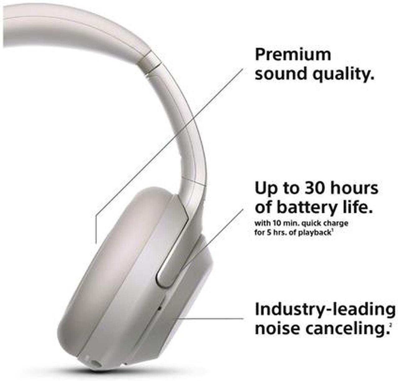 Alt view image 9 of 11 - Sony WH-1000XM3/S Wireless Industry-Leading Noise-Cancelling Over-Ear Headphones (Silver)