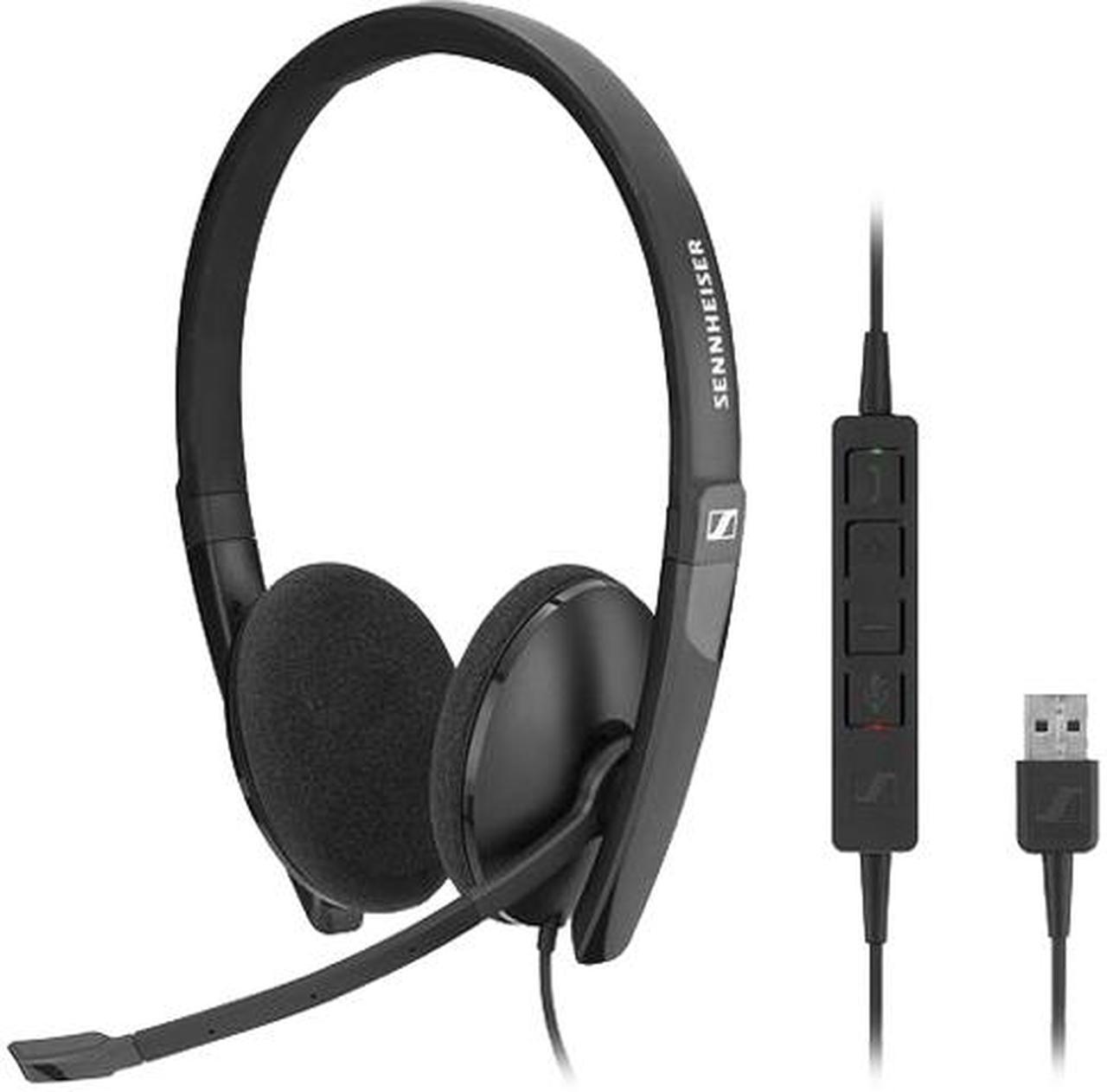 Sennheiser SC 160 USB (508315) - Double-Sided (Binaural) Headset for Business Professionals | with HD Stereo Sound, Noise Canceling Microphone, & USB Connector (Black), Black