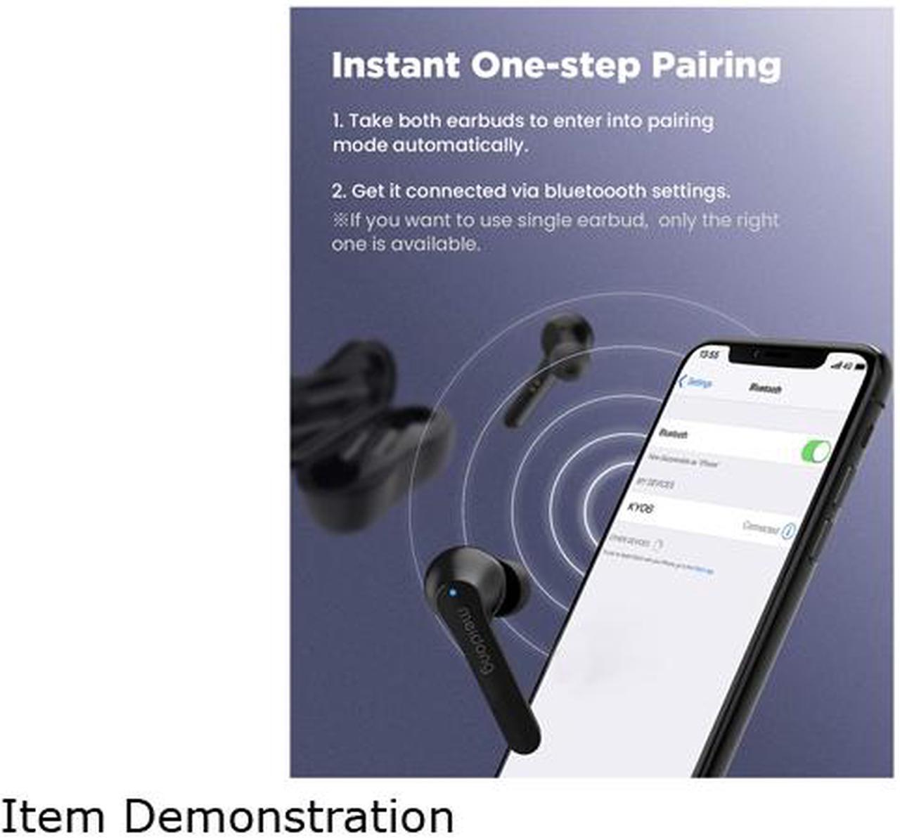 Alt view image 4 of 4 - True Wireless Earbuds, Meidong Bluetooth Earbuds Headphones V5.0 KY06 in-Ear Earphones with Premium Sound Deep Bass Smart Touch Control Built-in Mic Waterproof IPX6 Rechargeable Charging Case Single