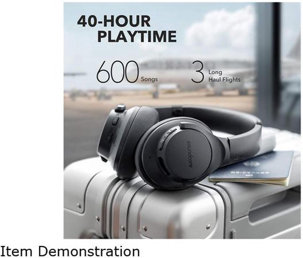 Alt view image 5 of 5 - Anker Soundcore Life Q20 Hybrid Active Noise Cancelling Headphones, Wireless Over Ear Bluetooth Headphones with 40H Playtime, Hi-Res Audio, Deep Bass, Memory Foam Ear Cups and Headband for Travel, Work