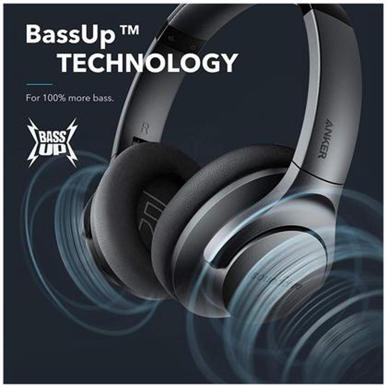 Alt view image 3 of 5 - Anker Soundcore Life Q20 Hybrid Active Noise Cancelling Headphones, Wireless Over Ear Bluetooth Headphones with 40H Playtime, Hi-Res Audio, Deep Bass, Memory Foam Ear Cups and Headband for Travel, Work