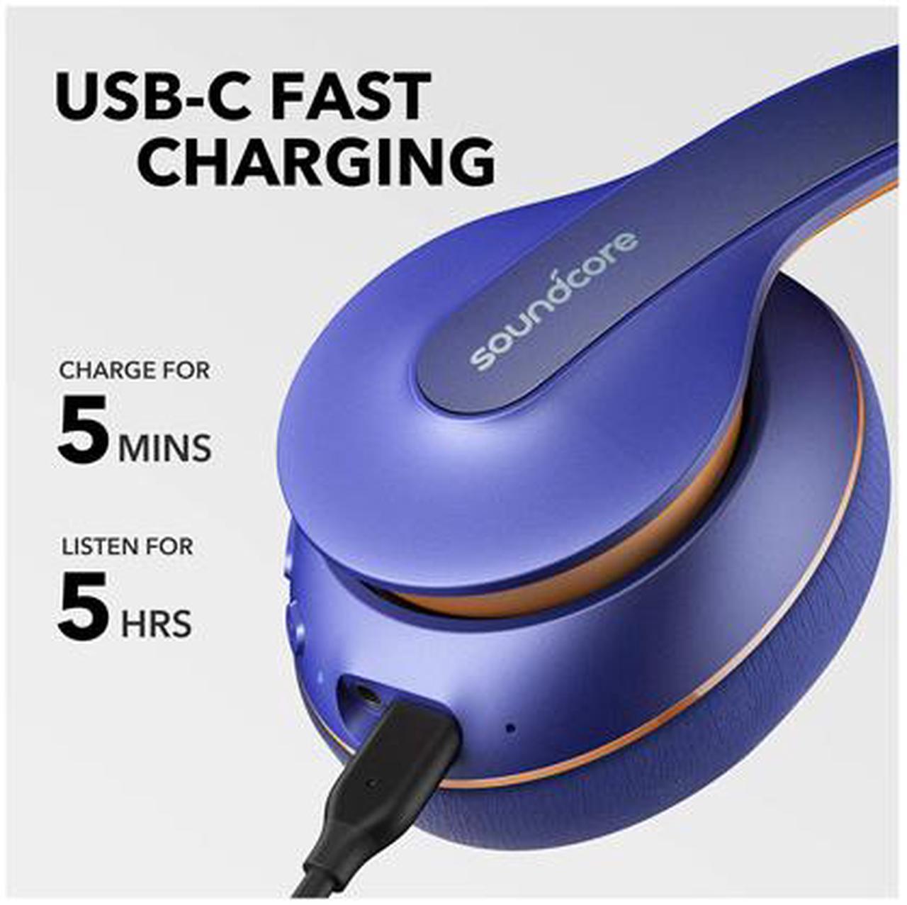 Alt view image 3 of 5 - Anker Soundcore Life Q10 Wireless Bluetooth Headphones, Over Ear and Foldable, Hi-Res Certified Sound, 60-Hour Playtime and Fast USB-C Charging, Deep Bass, Aux Input