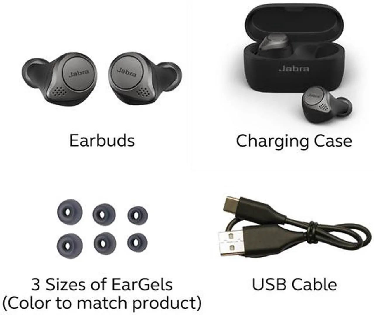 Alt view image 2 of 5 - Jabra Elite 75t Voice Assistant Enabled True Wireless earbuds with Charging Case
