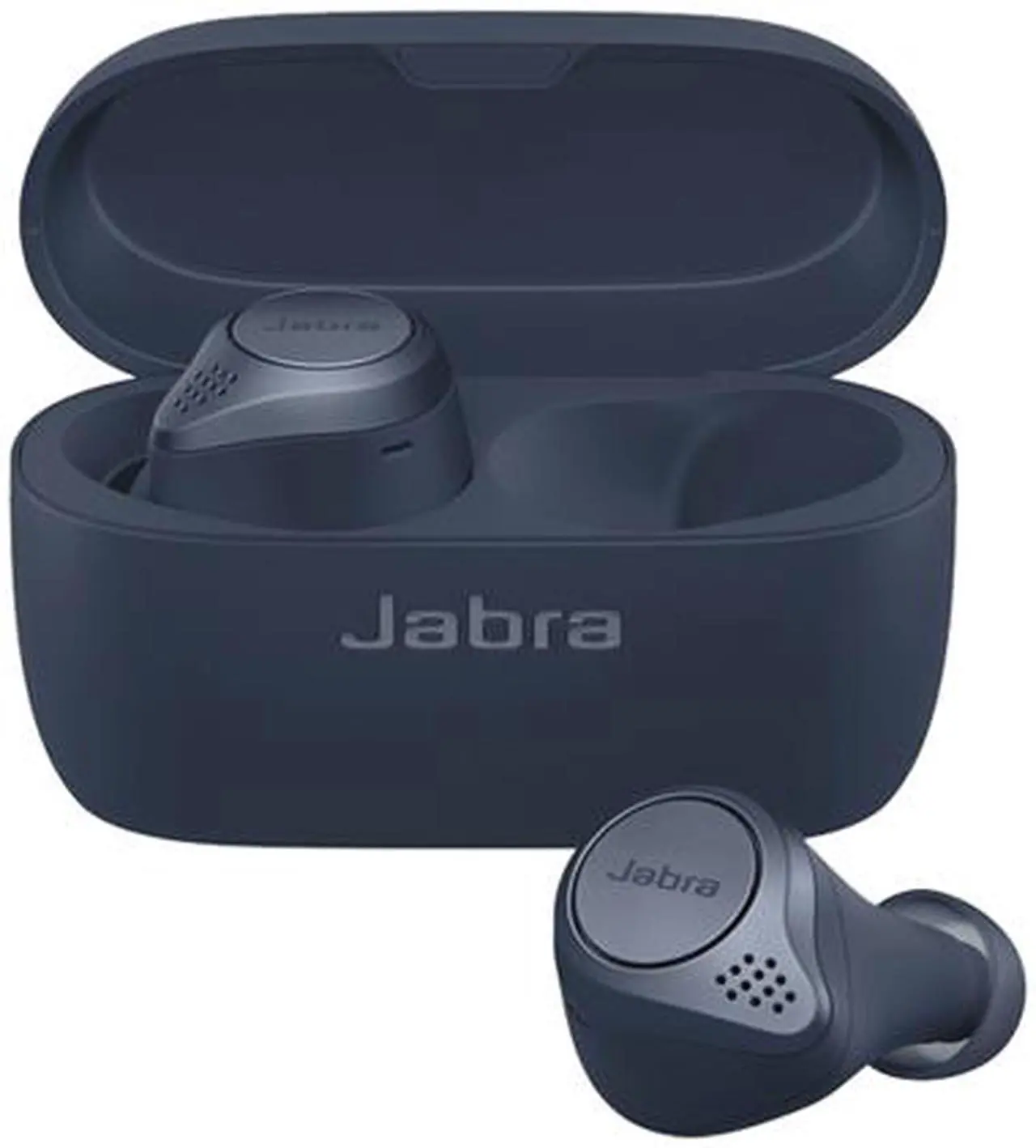 Alt view image 5 of 5 - Jabra Elite Active 75t Navy Voice Assistant Enabled True Wireless Sports Earbuds with Charging Case