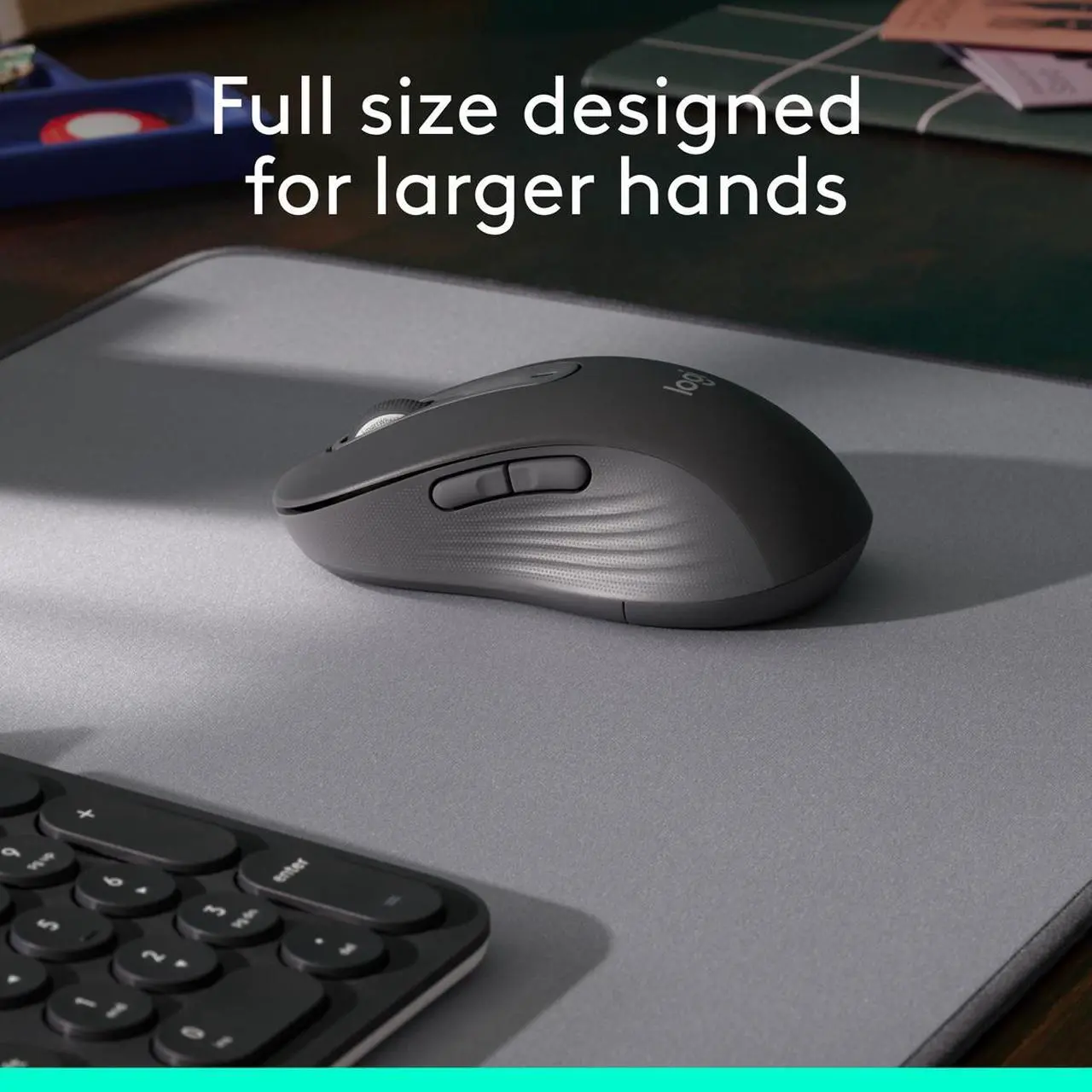 Alt view image 3 of 10 - Logitech Signature M650 L Mouse - Optical - Wireless - Bluetooth/Radio Frequency - Red - USB - 2000 dpi - Scroll Wheel - 5 Button(s) - 5 Programmable Button(s) - Large Hand/Palm Size