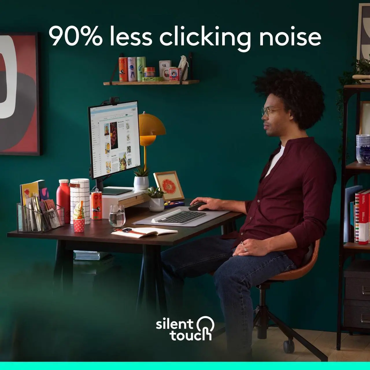 Alt view image 4 of 10 - Logitech Signature M650 L Mouse - Optical - Wireless - Bluetooth/Radio Frequency - Red - USB - 2000 dpi - Scroll Wheel - 5 Button(s) - 5 Programmable Button(s) - Large Hand/Palm Size