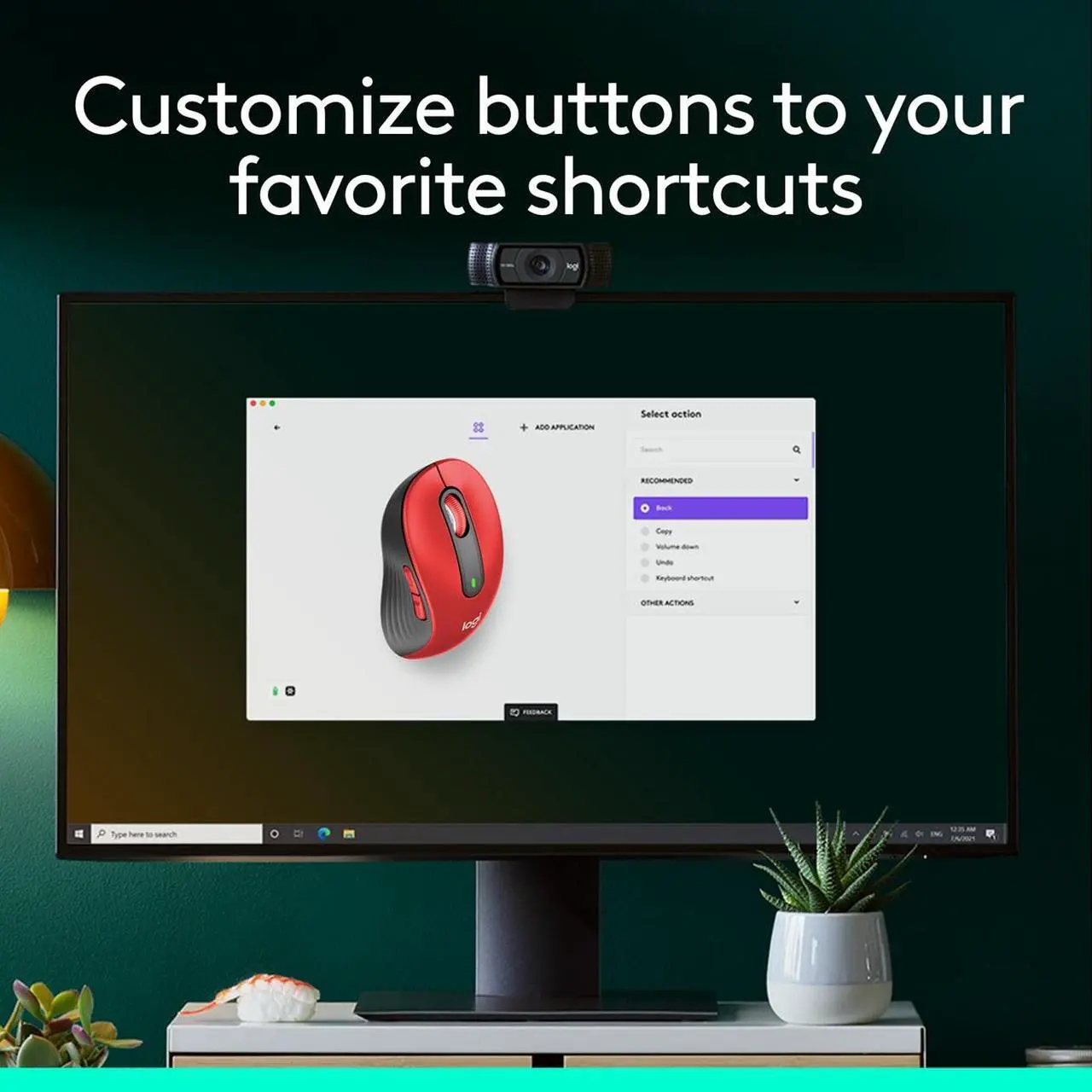 Alt view image 5 of 10 - Logitech Signature M650 L Mouse - Optical - Wireless - Bluetooth/Radio Frequency - Red - USB - 2000 dpi - Scroll Wheel - 5 Button(s) - 5 Programmable Button(s) - Large Hand/Palm Size
