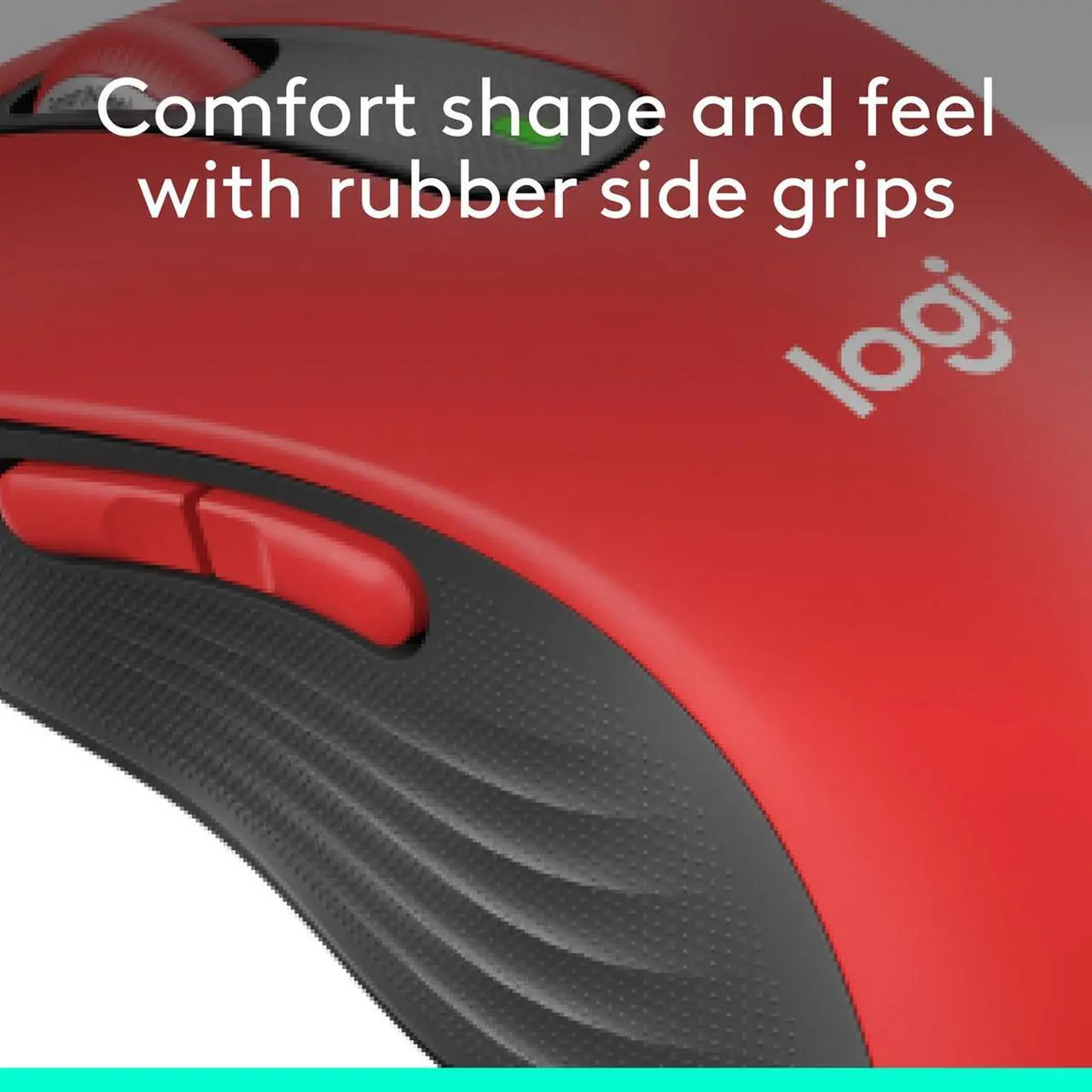 Alt view image 8 of 10 - Logitech Signature M650 L Mouse - Optical - Wireless - Bluetooth/Radio Frequency - Red - USB - 2000 dpi - Scroll Wheel - 5 Button(s) - 5 Programmable Button(s) - Large Hand/Palm Size