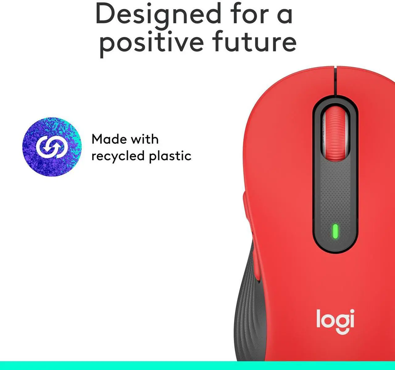 Alt view image 10 of 10 - Logitech Signature M650 L Mouse - Optical - Wireless - Bluetooth/Radio Frequency - Red - USB - 2000 dpi - Scroll Wheel - 5 Button(s) - 5 Programmable Button(s) - Large Hand/Palm Size