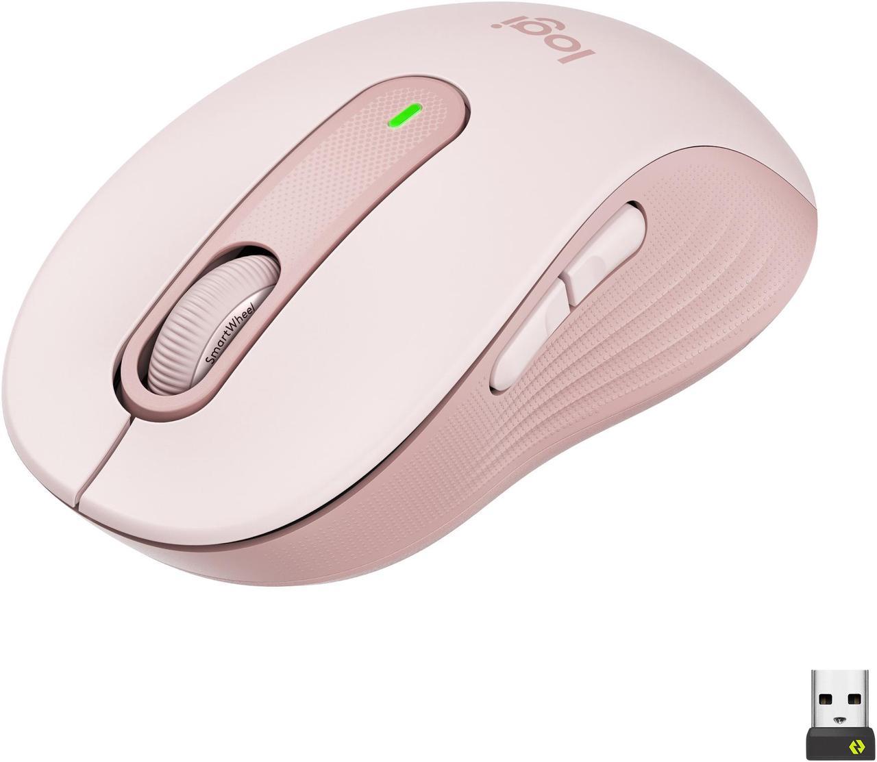 Logitech Signature M650 Mouse - Optical - Wireless - Bluetooth/Radio Frequency - Rose - USB - 2000 dpi - Scroll Wheel - 5 Button(s) - 5 Programmable Button(s) - Medium Hand/Palm Size