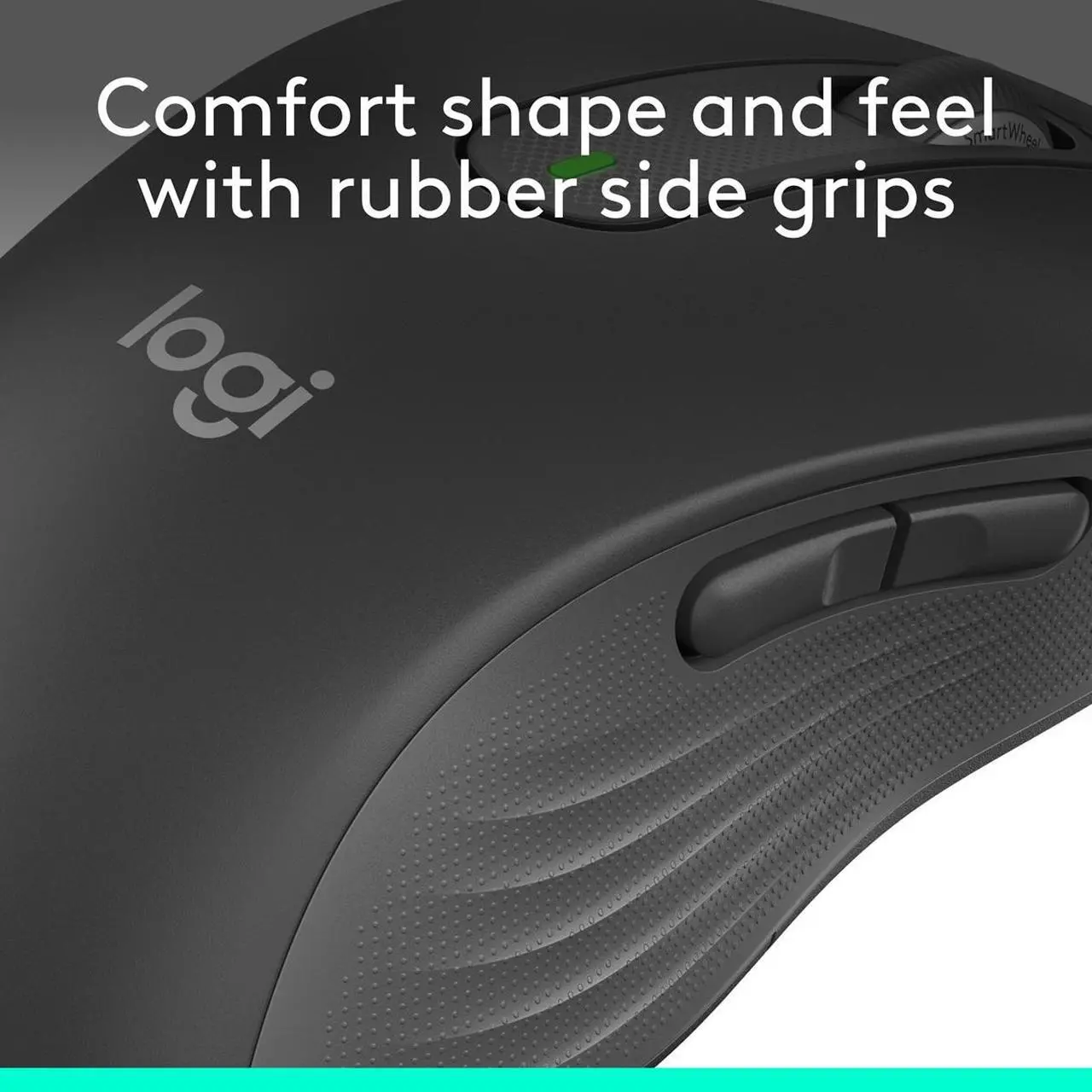 Alt view image 8 of 10 - Logitech Signature M650 L LEFT Mouse - Optical - Wireless - Bluetooth/Radio Frequency - Graphite - USB - 2000 dpi - Scroll Wheel - 5 Button(s) - 5 Programmable Button(s) - Large Hand/Palm Size - Left-