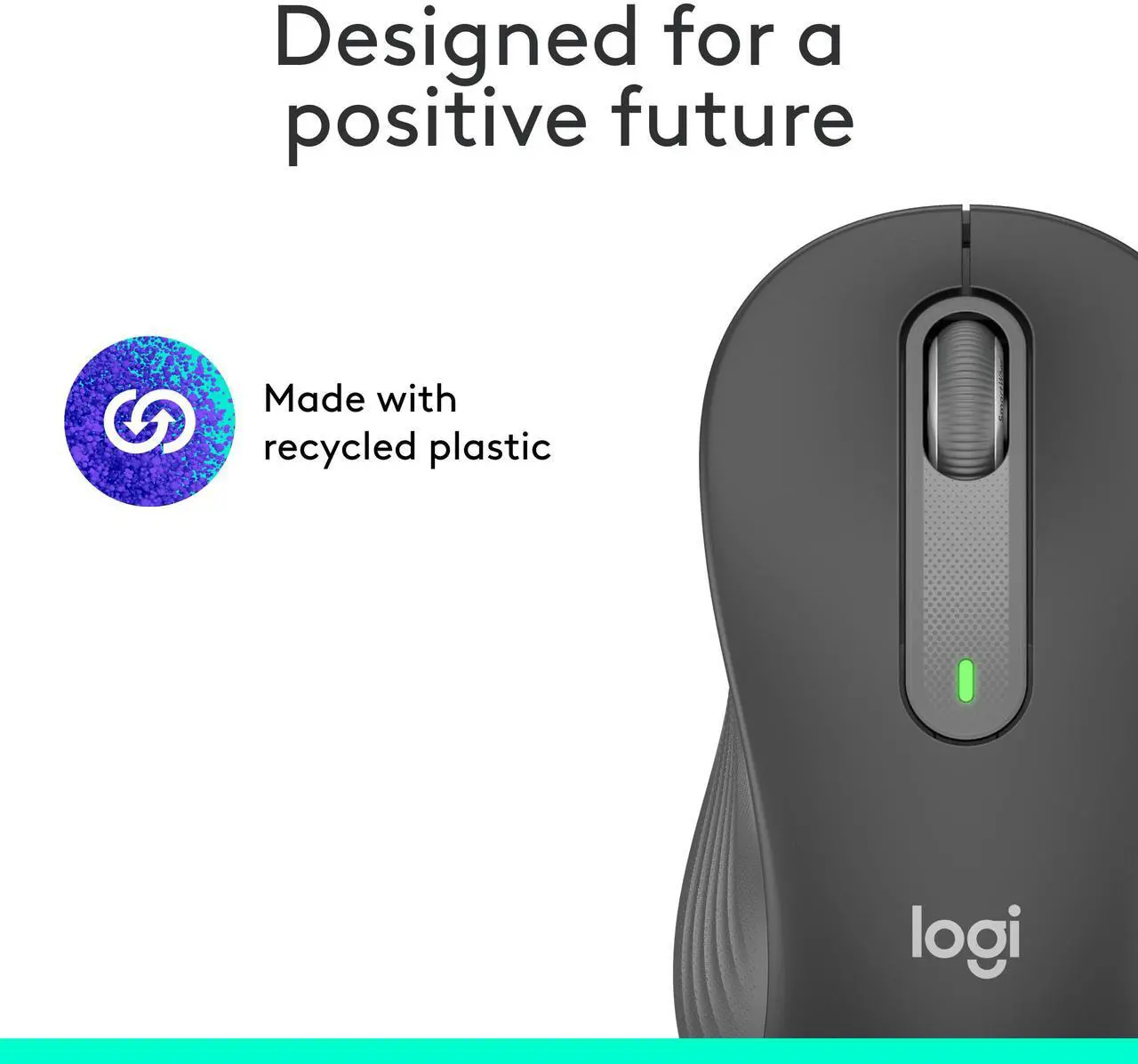 Alt view image 10 of 10 - Logitech Signature M650 L LEFT Mouse - Optical - Wireless - Bluetooth/Radio Frequency - Graphite - USB - 2000 dpi - Scroll Wheel - 5 Button(s) - 5 Programmable Button(s) - Large Hand/Palm Size - Left-