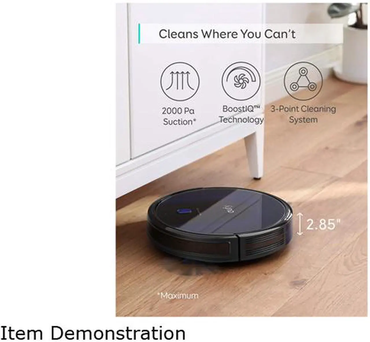 Alt view image 4 of 6 - eufy BoostIQ RoboVac 15C MAX, Wi-Fi Connected, Super-Thin, 2000Pa Suction, Quiet, Self-Charging Robotic Vacuum Cleaner, Cleans Hard Floors to Medium-Pile Carpets, Black