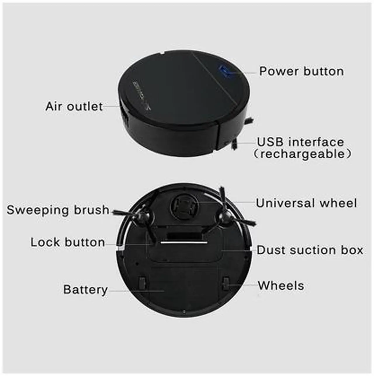 Alt view image 2 of 7 - Rechargeable Auto Cleaning Robot Smart Sweeping Robot Floor Dirt Dust Hair Automatic Cleaner For Home Electric Vacuum Cleaners