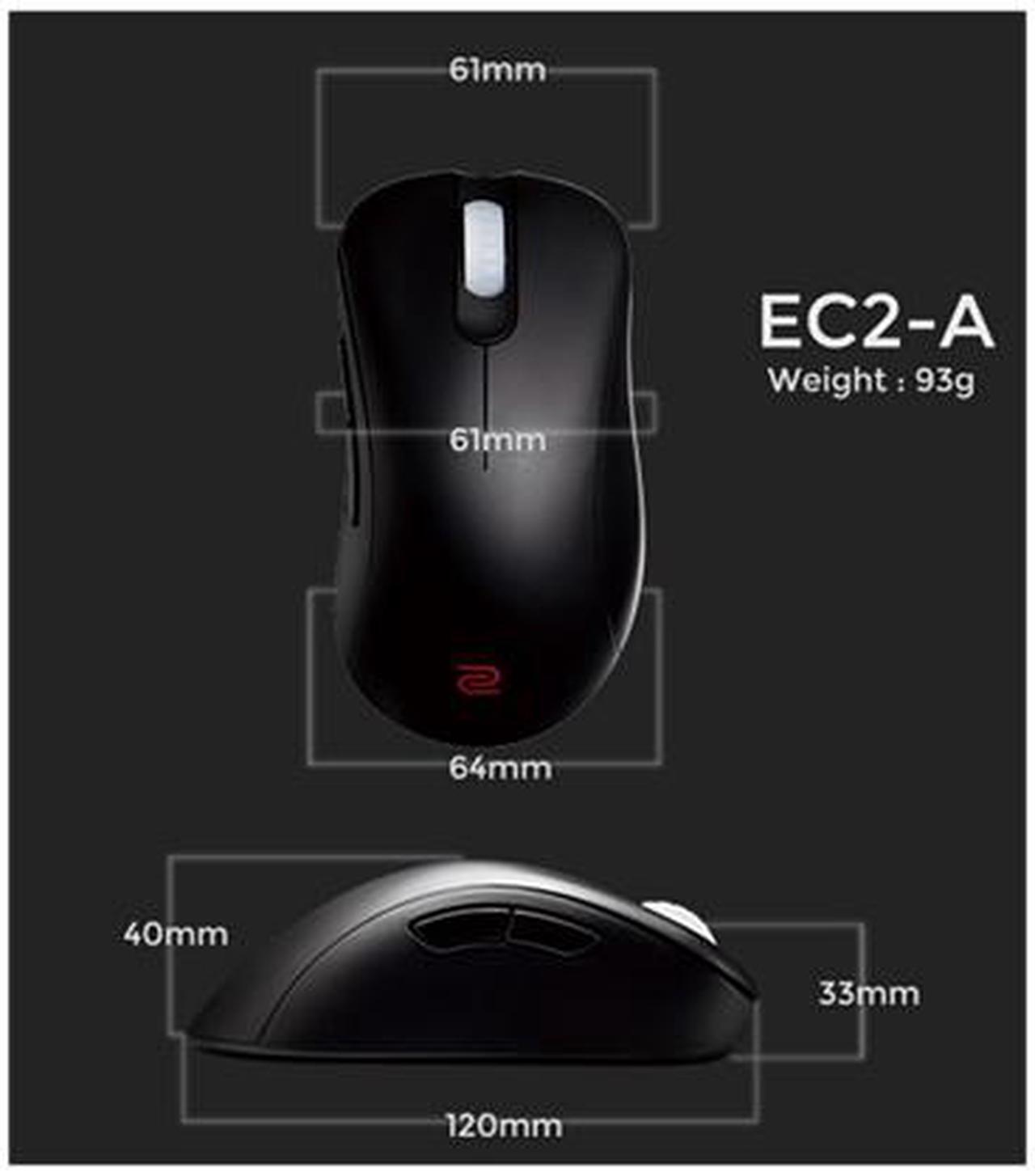 Alt view image 6 of 6 - BenQ ZOWIE EC2-A Gaming Mouse, Medium Ergonomic Right-handed Design, Driverless, DPI / Hz / Lift-off Adjustable, 5 Buttons, 6 Feet cable