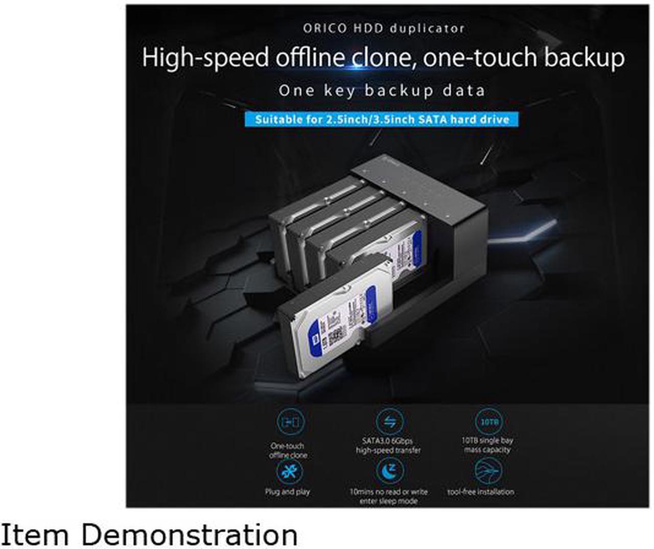 Alt view image 5 of 7 - ORICO USB 3.0 to SATA 5 Bay Hard Drive Docking Station with Duplicator Offline Clone Function for 2.5 or 3.5in HDD, SSD Support 5X 16 TB(6558US3)